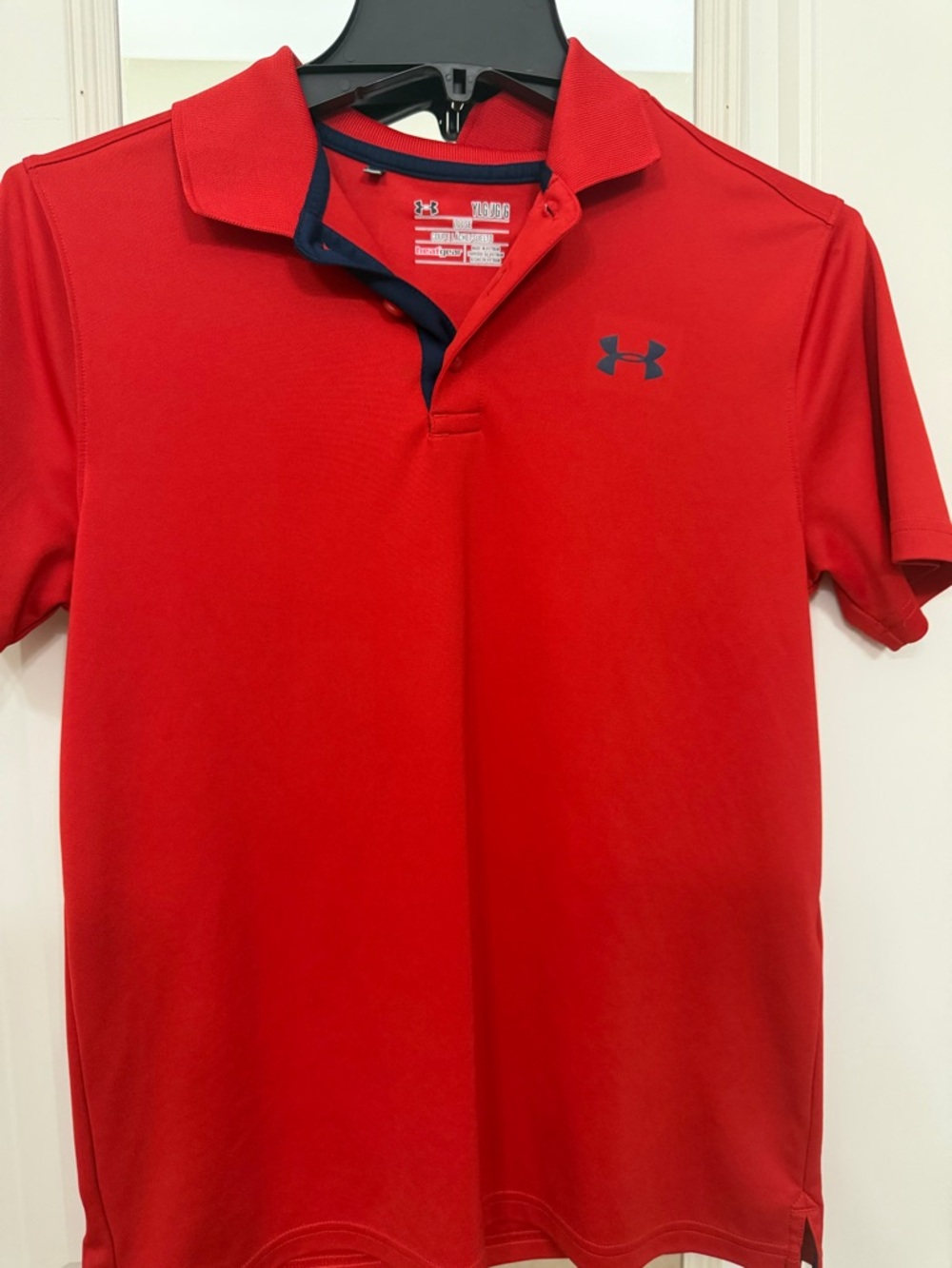 Under Armour Men’s Red Polo with Navy Accents